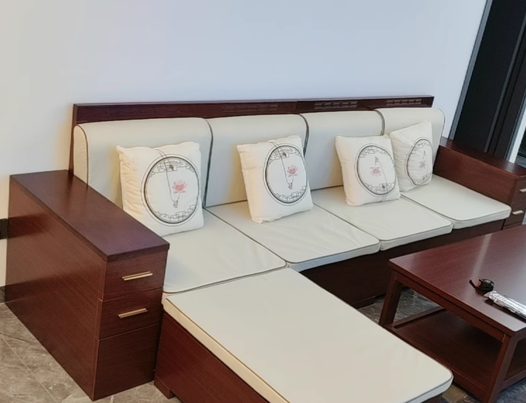 源氏木语实木折叠沙发床简约现代客厅家具北欧小户型橡木两用沙发