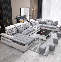 华懿办公沙发现代简约办公室沙发新中式休息区会客商务沙发茶几组合 经典黑 